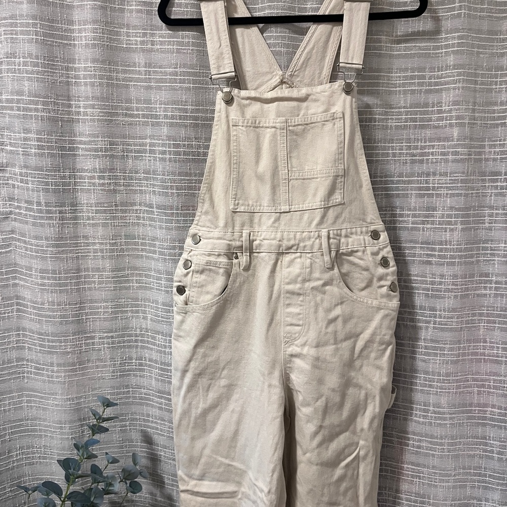 GOOD AMERICAN Good 90s Overalls - Size 4 / 27 - Small (Color: Bone) - Picture 2 of 8